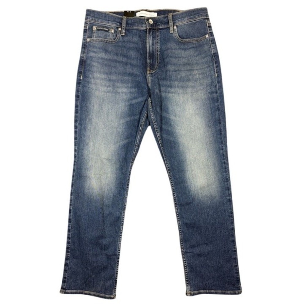 Calvin Klein Jeans Mens 34x30 Medium Wash Blue Straight Leg Denim Pants 40KO739
